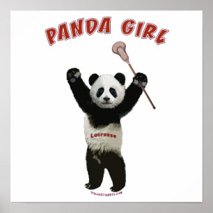 Panda Girl Lacrosse Poster