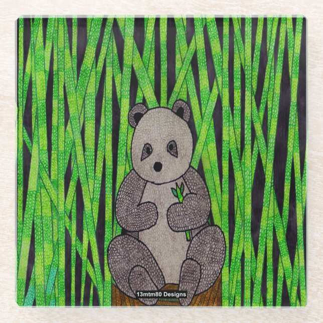 Panda - Glass Coaster (Front)