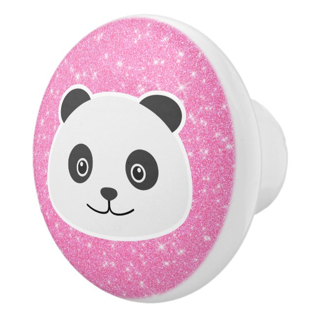 Panda Glitter Ceramic Knob (Right)