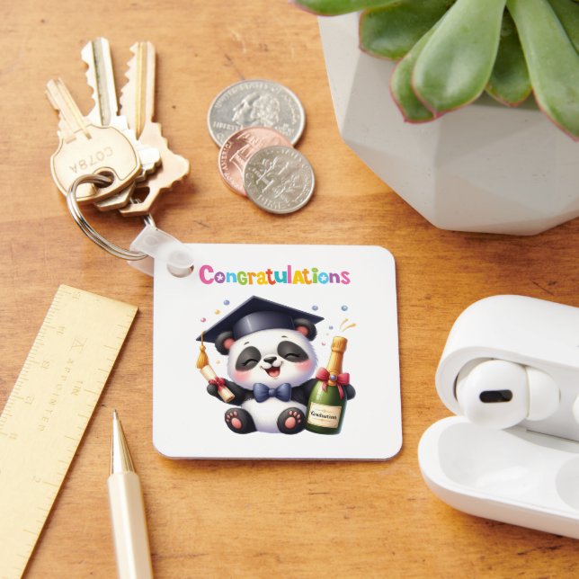 Panda Graduation Congratulations Keychain (Desk)