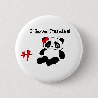 Panda, h, I Love Pandas! - Customized 2 Inch Round Button