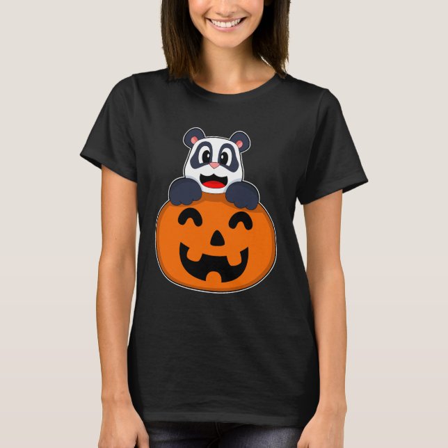 Panda Halloween Pumpkin T-Shirt (Front)
