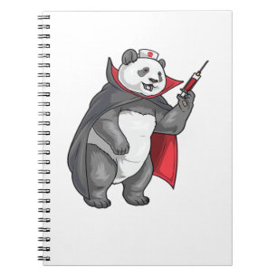Panda Halloween Vampire Nurse Oversized T-Shirt Notebook