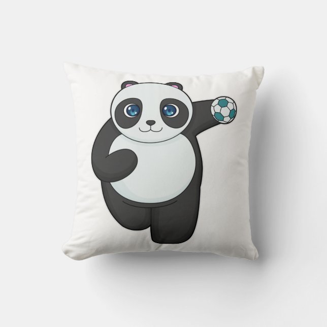 Panda Handball player Handball Throw Pillow (Front)