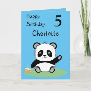 Panda Happy Birthday Folded Greeting Card