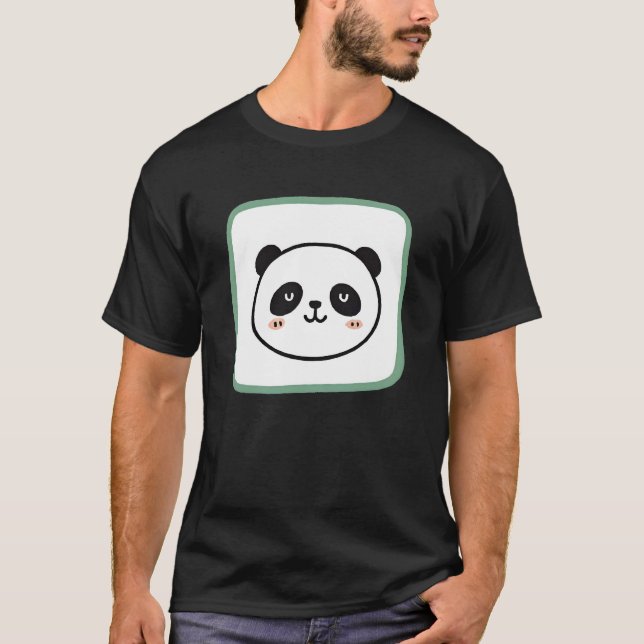 Panda head minimalist graphic icon T-Shirt (Front)