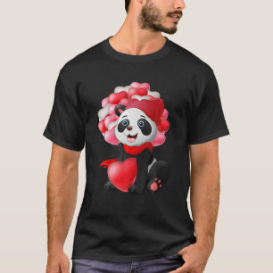 Panda Heart Bear Lover Gifts Girls Kids Women Vale T-Shirt