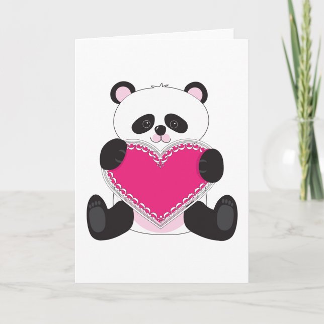 Panda Heart Holiday Card (Front)