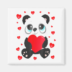 Panda Heart Valentines Day Girls Kids Women Bear L Magnet