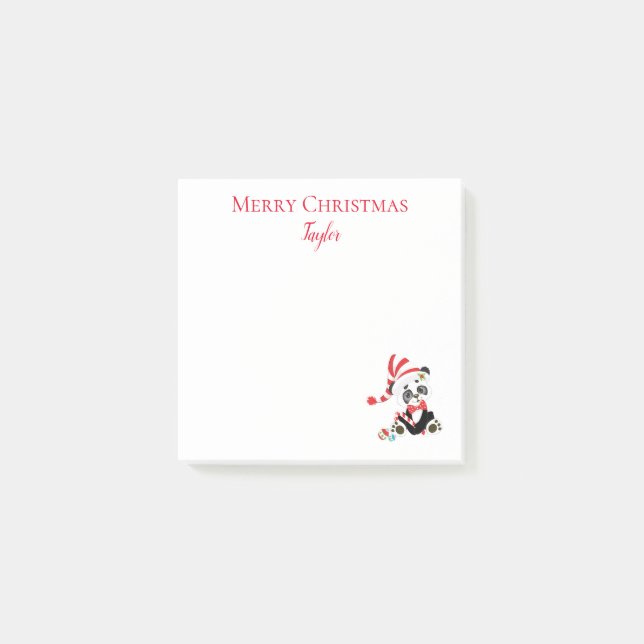 Panda Holiday Merry and Joy Post-it Notes (Front)