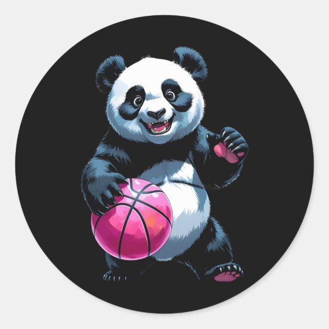 Panda Hoops - Cute Basketball Player Sticker  (Front)