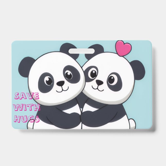 Panda Hug Budget Notebook – Cute Planner for Savin Badge (Front)