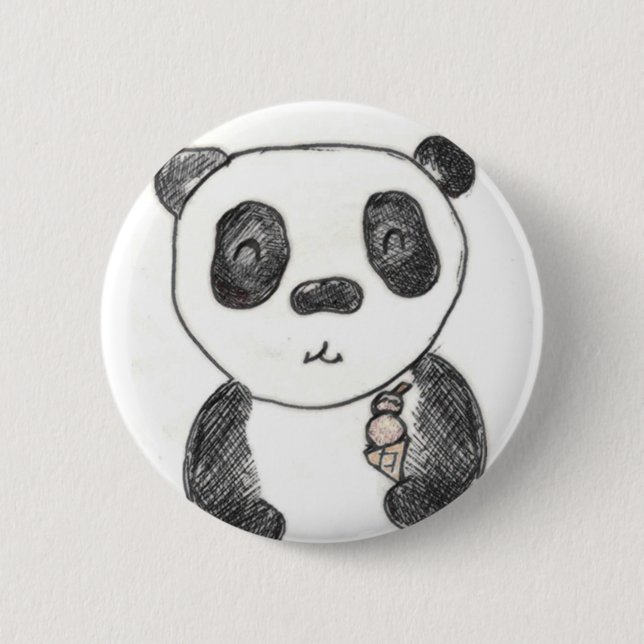 panda ice 2 inch round button (Front)