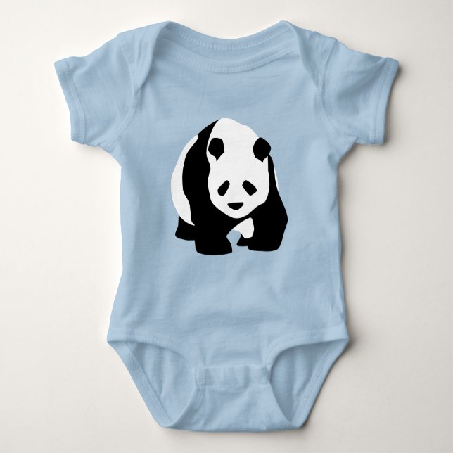 Panda illustration Design Baby Jersey Bodysuit (Front)