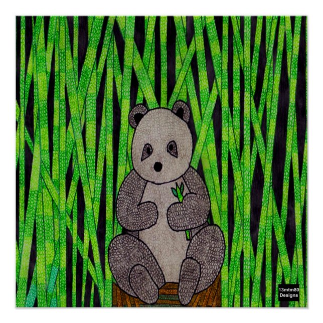Panda - Impression sur affiche (Devant)