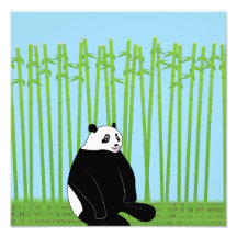 Panda in a Bamboo Forest print