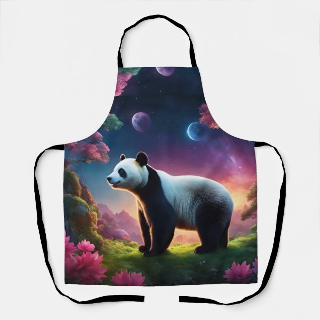 Panda in a Fantasy Garden Apron (Front)