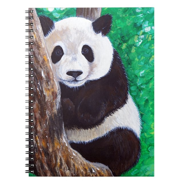 Panda in a Tree Painting Notebook (Front)