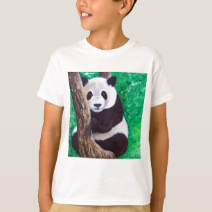 Panda in a Tree Painting T-Shirt