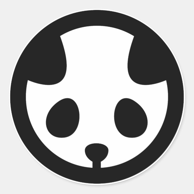 Panda in circle classic round sticker (Front)