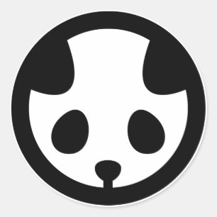 Panda in circle classic round sticker