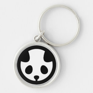 Panda in circle keychain