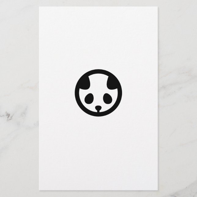 Panda in circle stationery (Front)