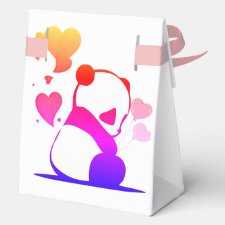 panda in pink favor box