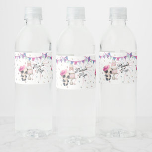 Panda in Pink Hat   Panda Pop Water Bottle Labels