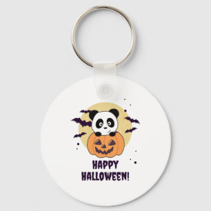Panda In Pumpkin Sweet Pandas Happy Halloween Keychain