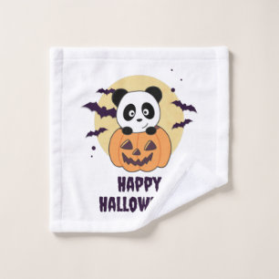 Panda In Pumpkin Sweet Pandas Happy Halloween Wash Cloth
