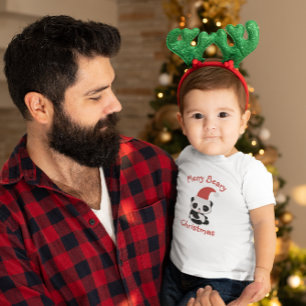 Panda in Santa Hat – Merry Beary Christmas Toddler T-shirt