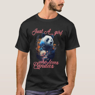 Panda Just A Who Loves Pandas Baseball T-Shirt
