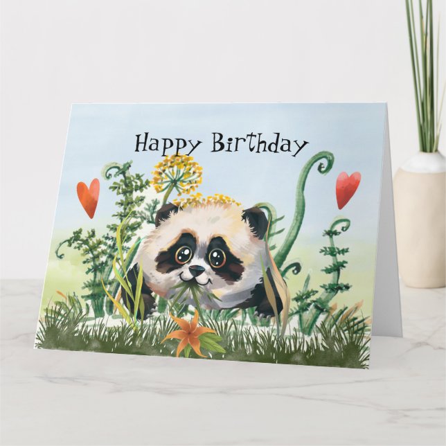 Panda Kid Happy Birthday Card (Front)