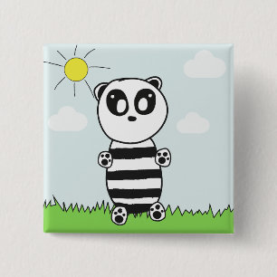 Panda Kids 2 Inch Square Button