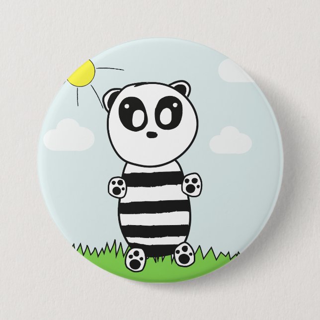 Panda Kids  3 Inch Round Button (Front)