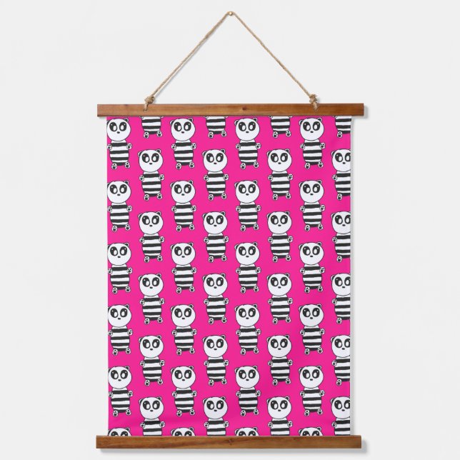 Panda Kids  Hanging Tapestry (Front)