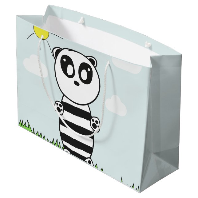 Panda Kids   Large Gift Bag (Back Angled)