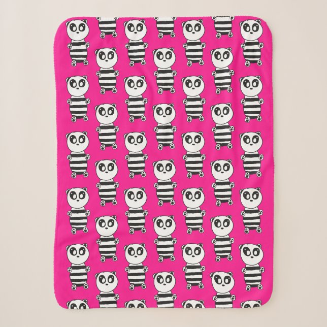 Panda Kids  Sherpa Blanket (Front)