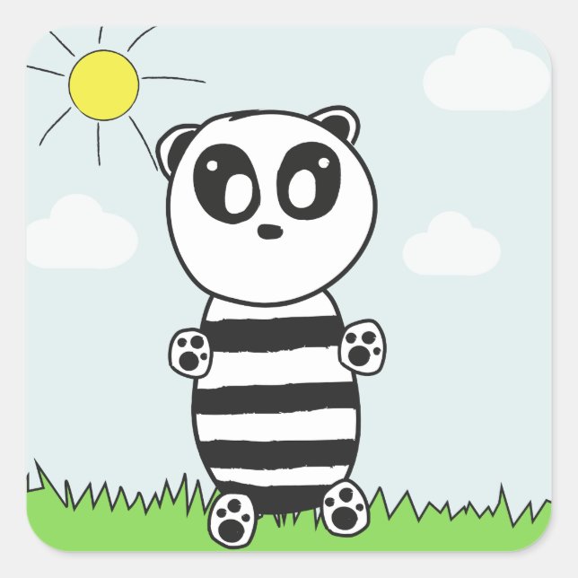 Panda Kids  Square Sticker (Front)