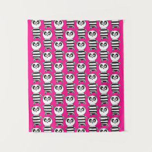Panda Kids  Tapestry