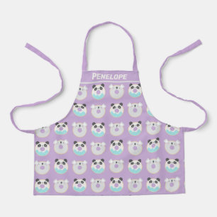 Panda Koala Kawaii Doughnut Pattern Personalized Apron