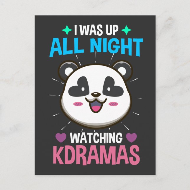 Panda Korean Drama Movie lover Postcard (Front)