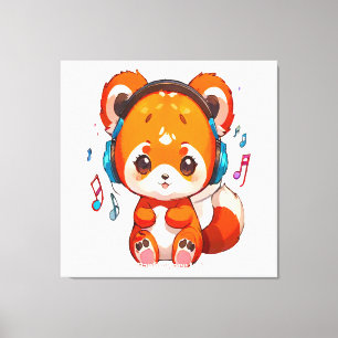 Panda Listening to Kpop Music Canvas Print