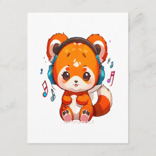 Panda Listening to Kpop Music Enclosure Card