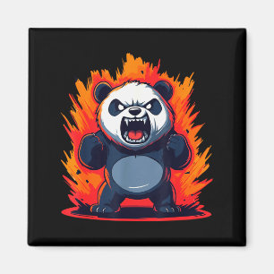 Panda Looking Angry Graphic Funny Panda Kawaii  Magnet