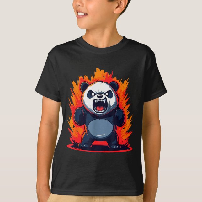 Panda Looking Angry Graphic Funny Panda Kawaii  T-Shirt (Front)