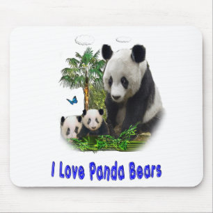 Panda Love art Mouse Pad