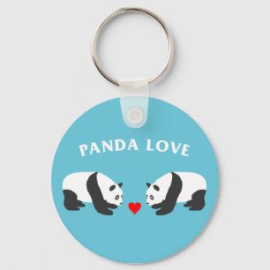 Panda Love (Blue) Keychain