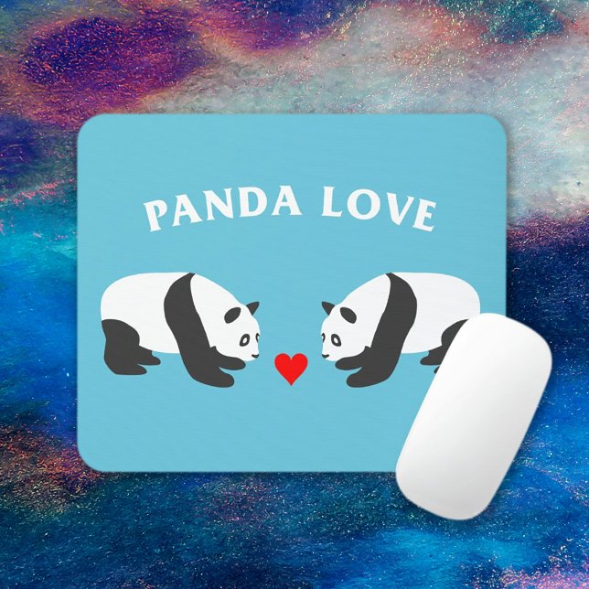 Panda Love (Blue) Mouse Pad (Creator Uploaded)